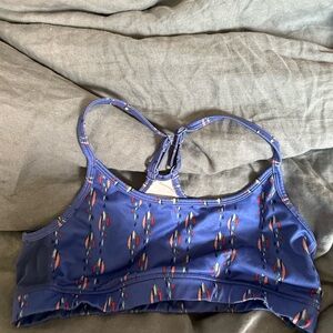 Aerie Blue Patterned sports bra; small racer back